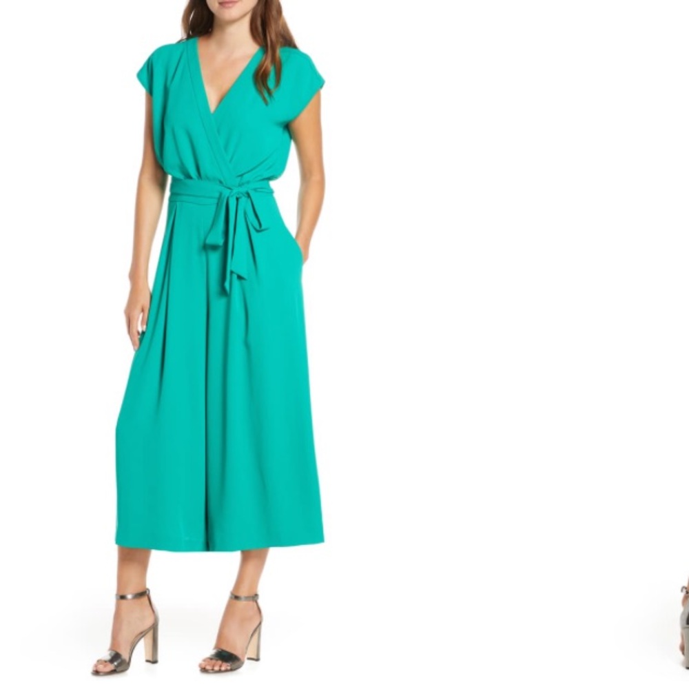 Eliza J Faux Wrap Crop Jumpsuit Nordstrom